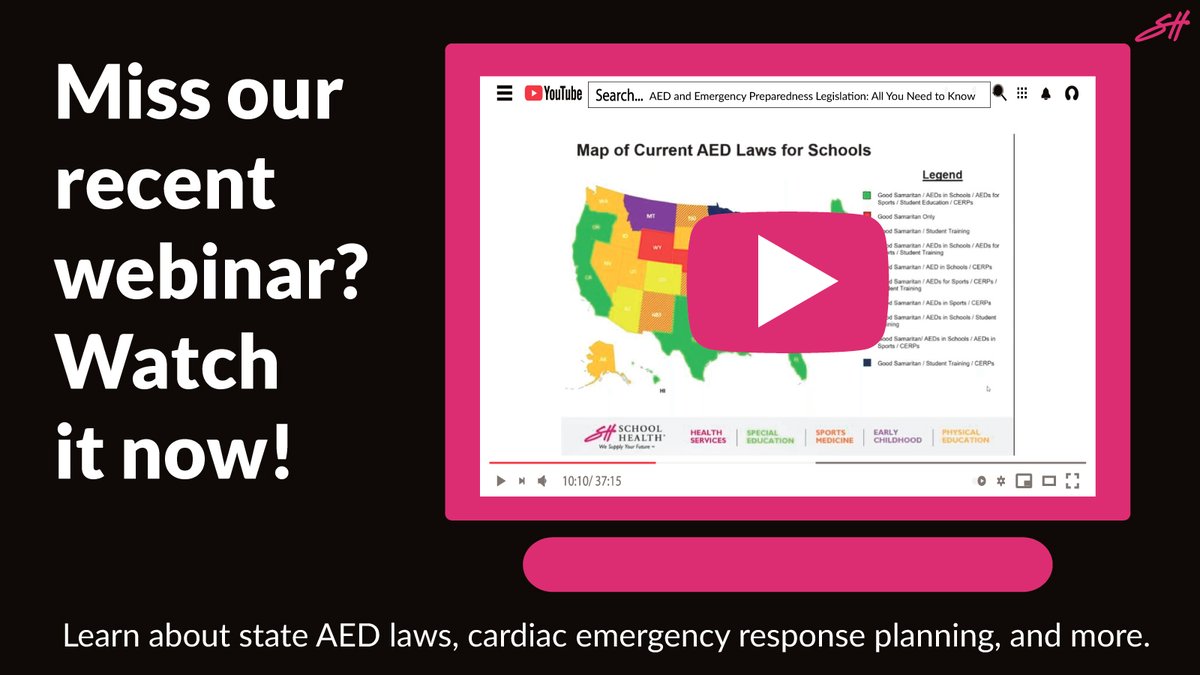 schoolhealth's tweet image. If a student collapsed right now, would your school be ready?

In our recent webinar, experts shared what every school professional needs to know about AED compliance and responding to cardiac emergencies.

🎥 Watch now: ow.ly/nP1k50XjZh4 #SCA #SchoolNurse