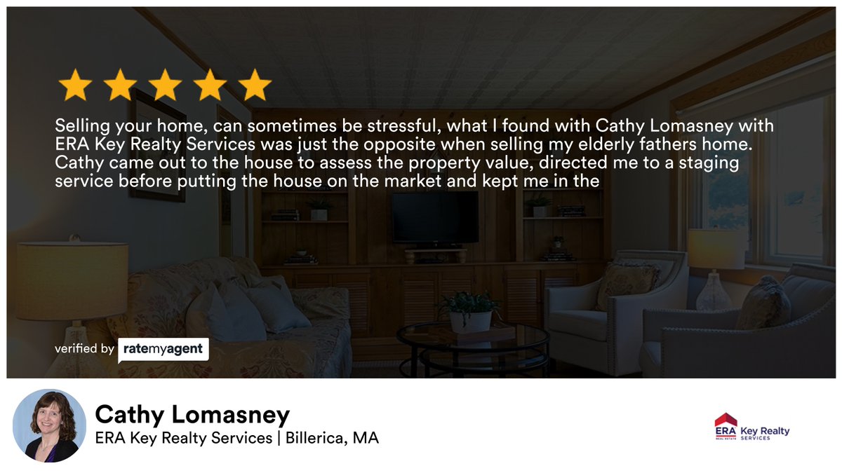 CathyLomasney's tweet photo. My latest RateMyAgent review in Burlington.
MA 9513770
https://t.co/uzB7i7UVyj

...
#ratemyagent #realestate #erakeyrealtyservices @ratemyagent_usa #cathylomasney #cathylomasneyrealtor https://t.co/iVEJ5vzDYf