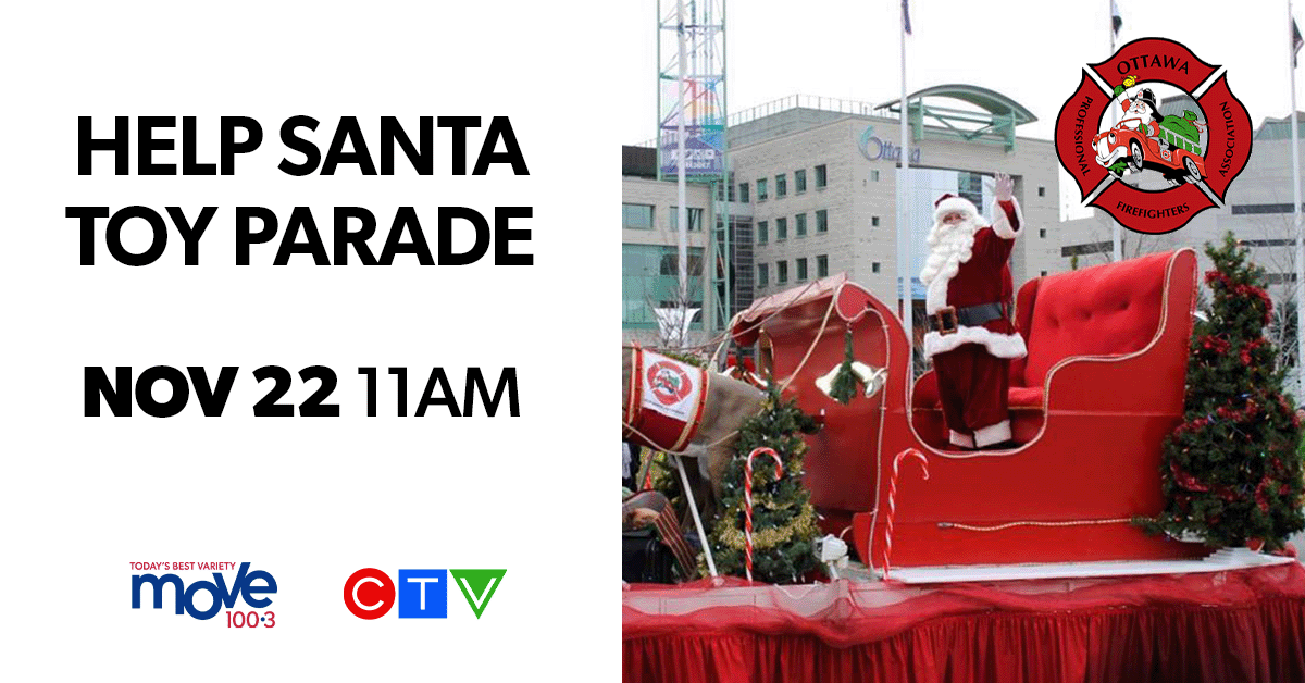 CTVYMOttawa's tweet photo. 🎅 Ottawa! Get ready for not one, but TWO magical parades!!
Help Santa Toy Parade (Nov 22) &amp; Santa's Parade of Lights in Orléans (Nov 29) ✨

Help us fill CTV &amp; MOVE 100's Toy Mountain! 🧸 Donate new toys at fire stations or cash/tap along the routes
Info: https://t.co/s8DmGU2Crj https://t.co/8UtngJNk3q