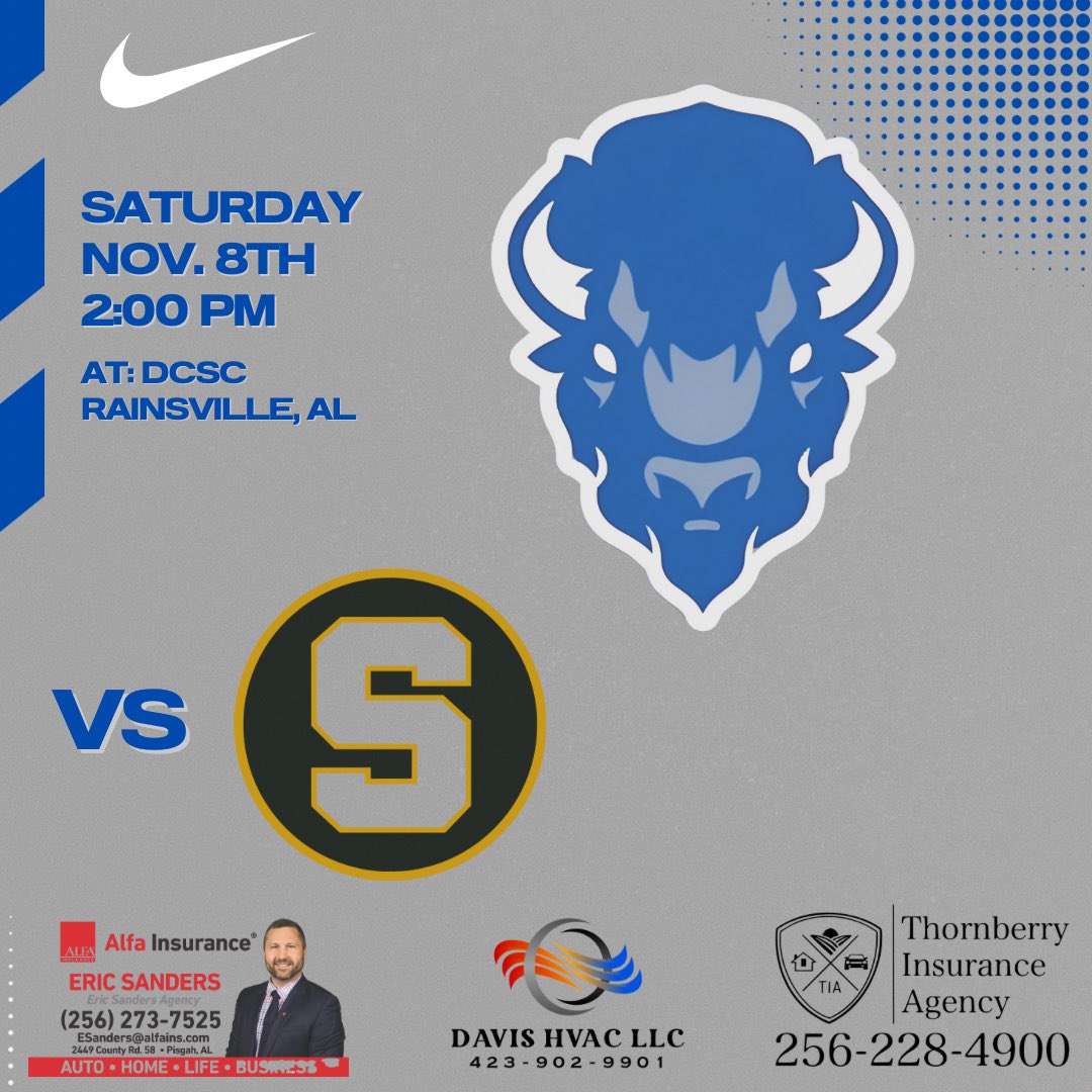This Saturday Nov. 8th our varsity girls will tip off the season vs the defending 5a state champions Scottsboro. 

📍 Dekalb County Schools Coliseum 
      Rainsville, AL 
⏰ 2:00 pm cst

vs Scottsboro Wildcats 

Come support our girls
#RollHerd 🏀