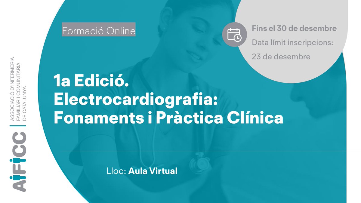 🖥️ 1a Edició del Curs online: "Electrocardiografia: Fonaments i Pràctica Clínica".

Adquireix les competències i coneixements necessaris per interpretar l’electrocardiograma en l’àmbit de l’atenció primària.

Inscriu-te ara 👇
f.mtr.cool/uilanznesn