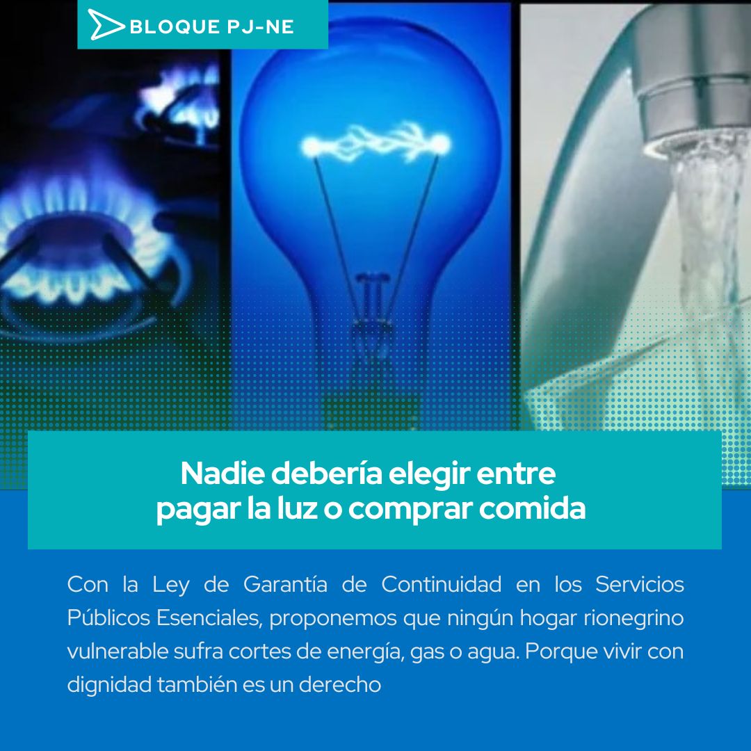 bloquepj_ne's tweet photo. Nadie debería quedarse sin luz, gas o agua por no poder pagar. Los bloques Partido Justicialista–Nuevo Encuentro y Vamos con Todos presentamos la Ley de Garantía de Continuidad en los Servicios Públicos Esenciales, que suspende los cortes hasta 2027 para familias vulnerables. https://t.co/gw4zPotbAJ