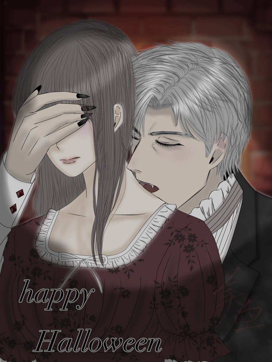 hunter_daybrak's tweet image. ある静かな雪の降る日、温かな暖炉の前で

#恋と深空二次創作 
#シン主　
#HappyHalloween