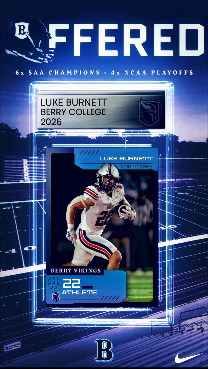 LukeBurnett22's tweet image. Thankful to receive an offer from @BerryFootball #KeepClimbing

@BCCoachK @FB_CoachElliott @CoachBSkinner @CoachAurandt @CoachWillPeters @NOHSFootball @RecruitNorthFB @RecruitGeorgia