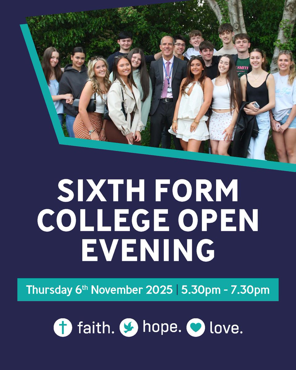 Our #SixthForm Open Evening doors open at 5:30pm — come and discover where your future could take you! 🌟
Meet our teachers, explore our courses, and see what makes our Sixth Form the perfect next step. 👩‍🎓👨‍🎓
#StMarysSixthFormCollege #OpenEvening #FindYourFuture #FutureStartsHere