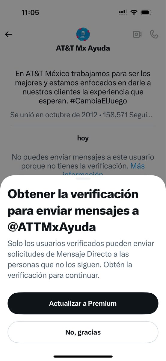 morrisno1's tweet photo. @ATTMxAyuda No me deja mandarles DM https://t.co/pGB961z0z9