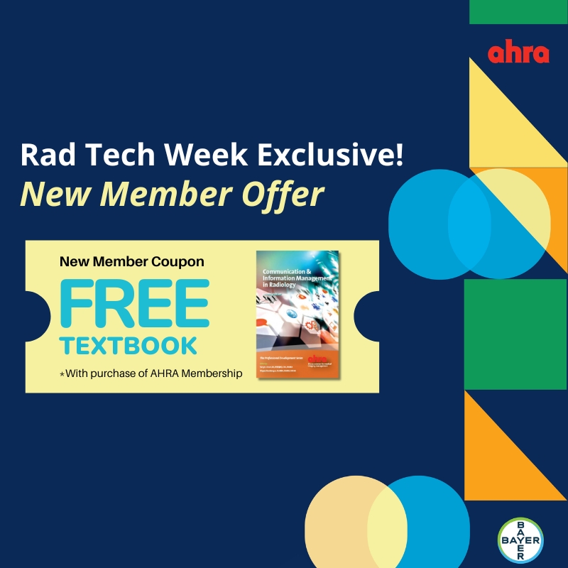 🎉 Rad Tech Week bonus! Join AHRA Nov 2–8 as a new member and get a FREE copy of Communications &amp; Info Management in Radiology (2nd Ed) — while supplies last!

View AHRA membership perks and join today 👉 ahra.org/membership/join 

#RTW2025 #AHRA #MedicalImaging