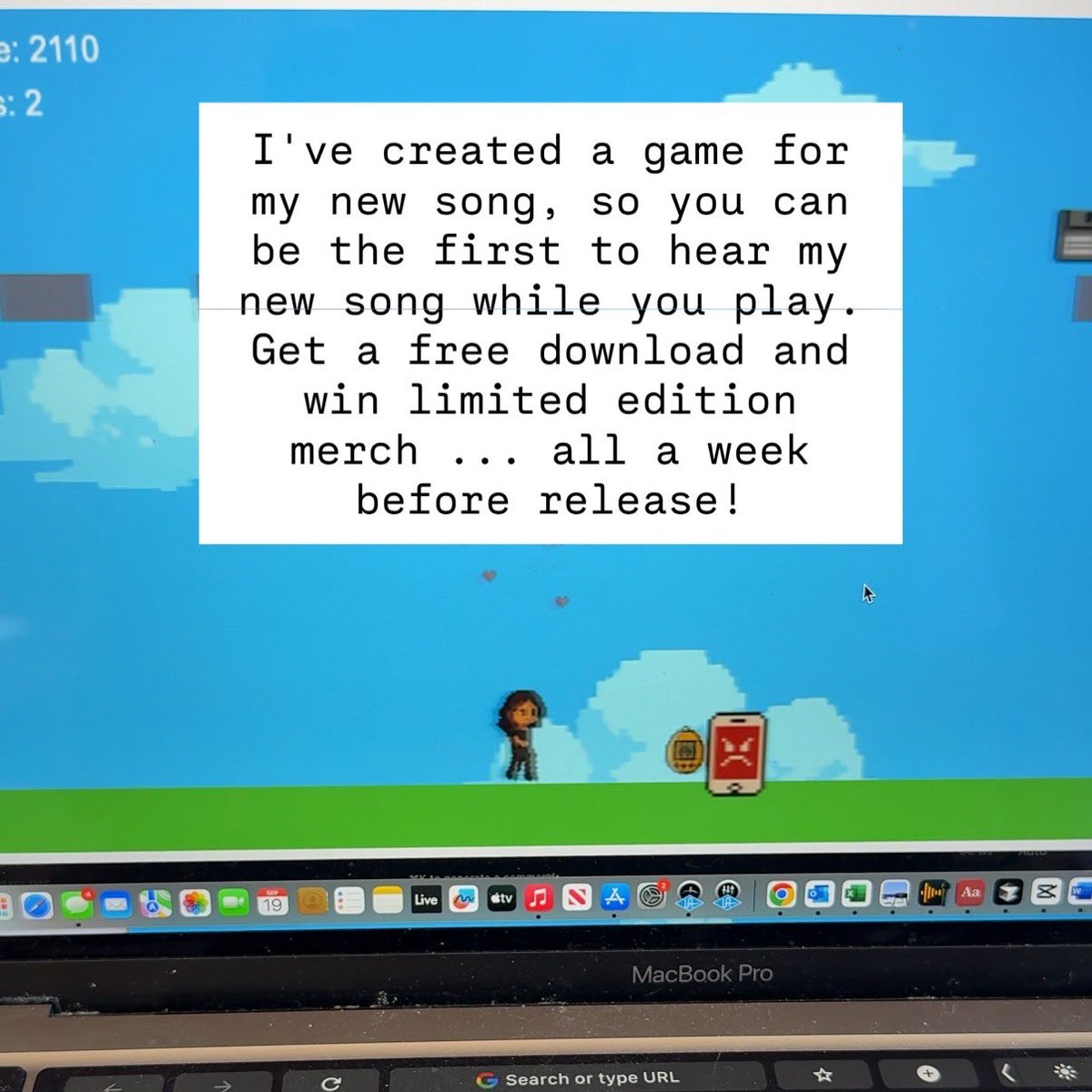 sofractures's tweet image. How to build a game around your music and let it tell a story too:

Congrats to today’s winners! The song is out tomorrow!

Learn more about the game I built for my new song below.. escape the doomscroll, collect nostalgic music memorabilia … and try to defeat the evil platform…