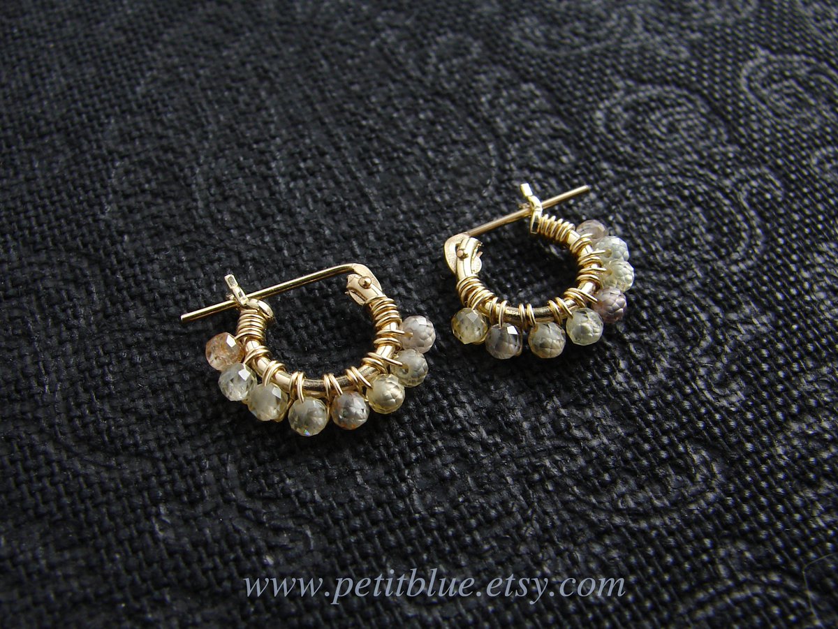 JewelryByMikako's tweet image. Zircon Hoop Earrings ~ Multi Fall Color Zircon ~ 14K GF Hoop Earrings ~ Genuine Zircon Stones ~ Wire Wrapped Hoop Earrings tuppu.net/37d67393  #SmallHoop