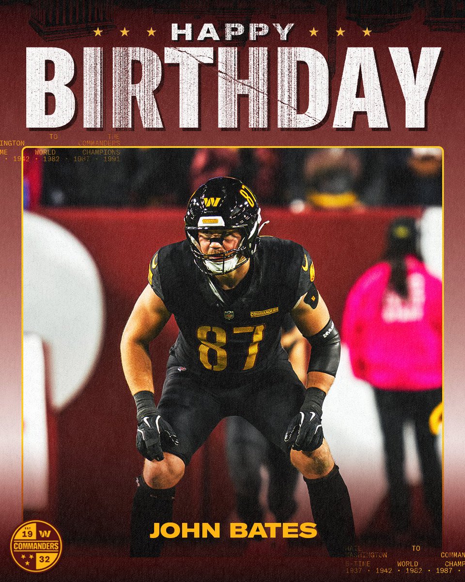 Commanders's tweet image. HBD, 87! 🎂