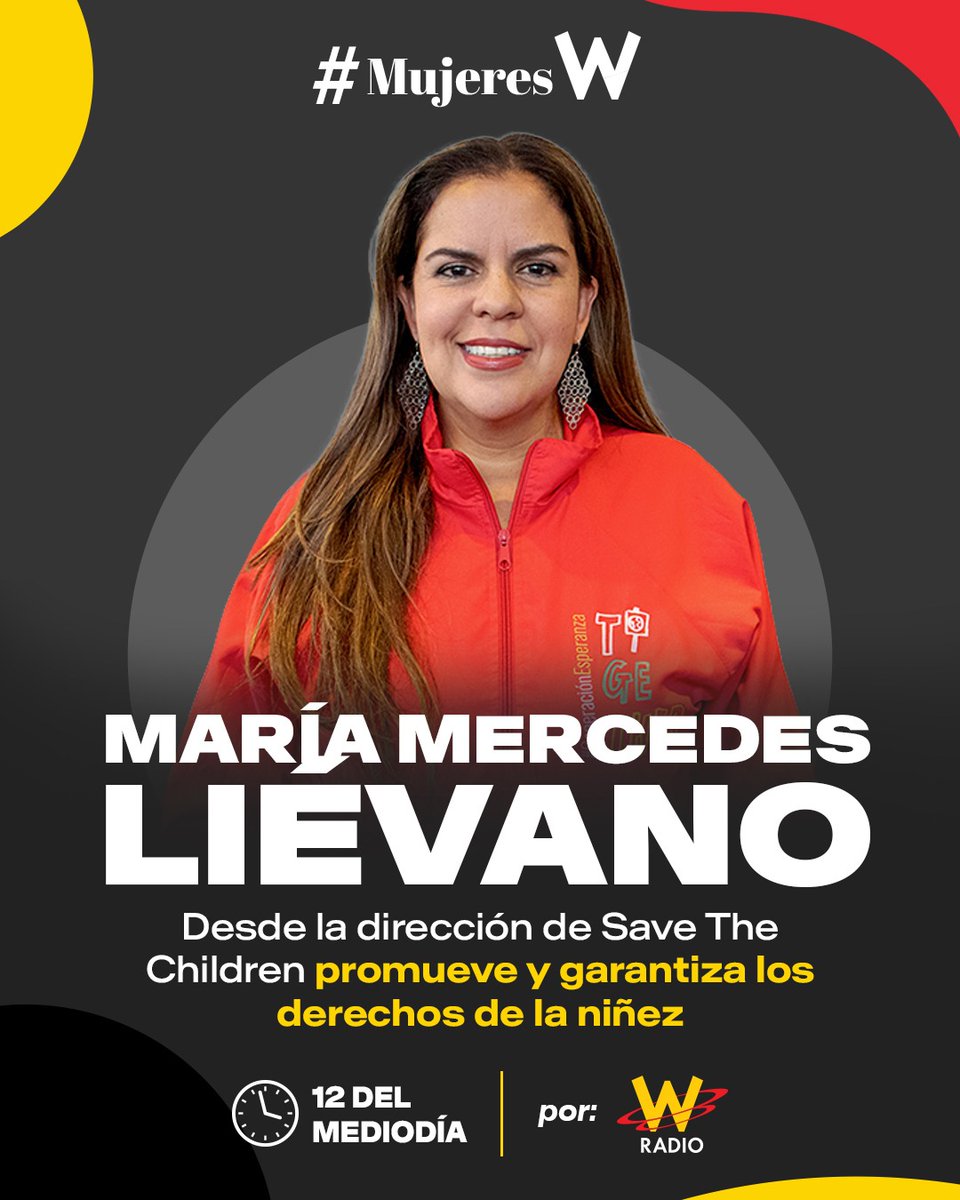 WRadioColombia's tweet photo. ¡Estamos #AlAire en #MujeresW! Conéctese con Rosario Gómez (@rosariogomez), Paula Bolívar (@paulabolivar) y Adriana Tono.
Conversaremos con María Mercedes Liévano, quien desde la dirección de 'Save The Children' promueve los derechos de la niñez → https://t.co/31rXAYZIAP https://t.co/mvF6dwIAOT