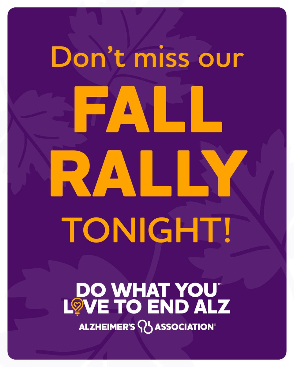 Join us online TODAY, Nov. 6, at 7p.m. for the Do What You Love to End ALZ Fall Rally to learn:
💜 How you can help turn your passion into purpose to help #ENDALZ
📲 Ways to fundraise 
✅ Tips from other participants 
RSVP today at act.alz.org/dowhatyoulover…. #DoWhatYouLove