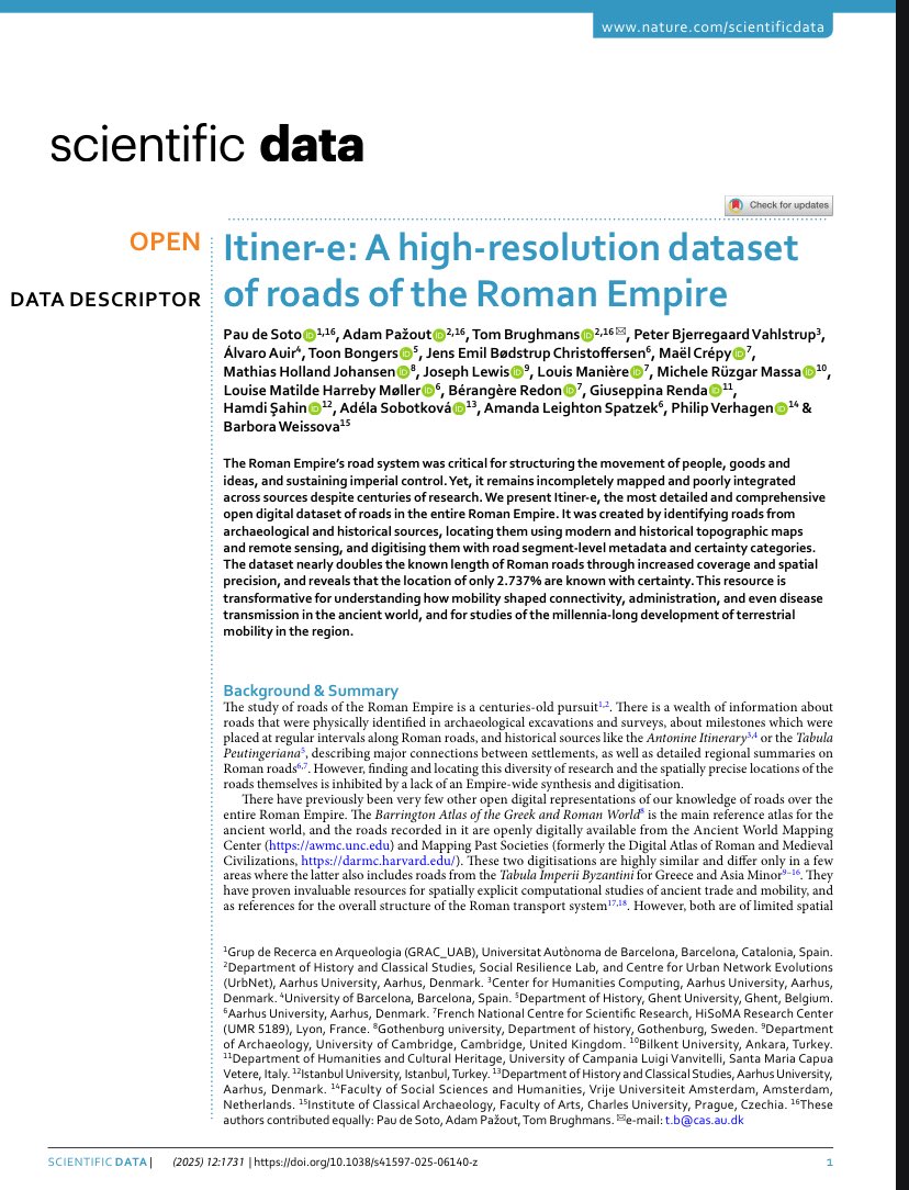 hamdicansahin's tweet photo. I am delighted to share that our new paper, the result of an incredible collaboration, is now published.
#itiner-e #romanroads #epigraphy #milestones #classics #nature #scientificdata #naturejournal https://t.co/TaQ933xkzQ