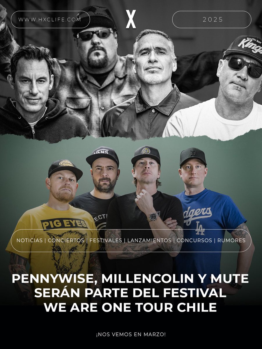 Pennywise, Millencolin y Mute regresan a Chile en 2026 como parte del festival We Are One Tour 🇨🇱

Más info: instagram.com/p/DQuQDPWkTRT/…