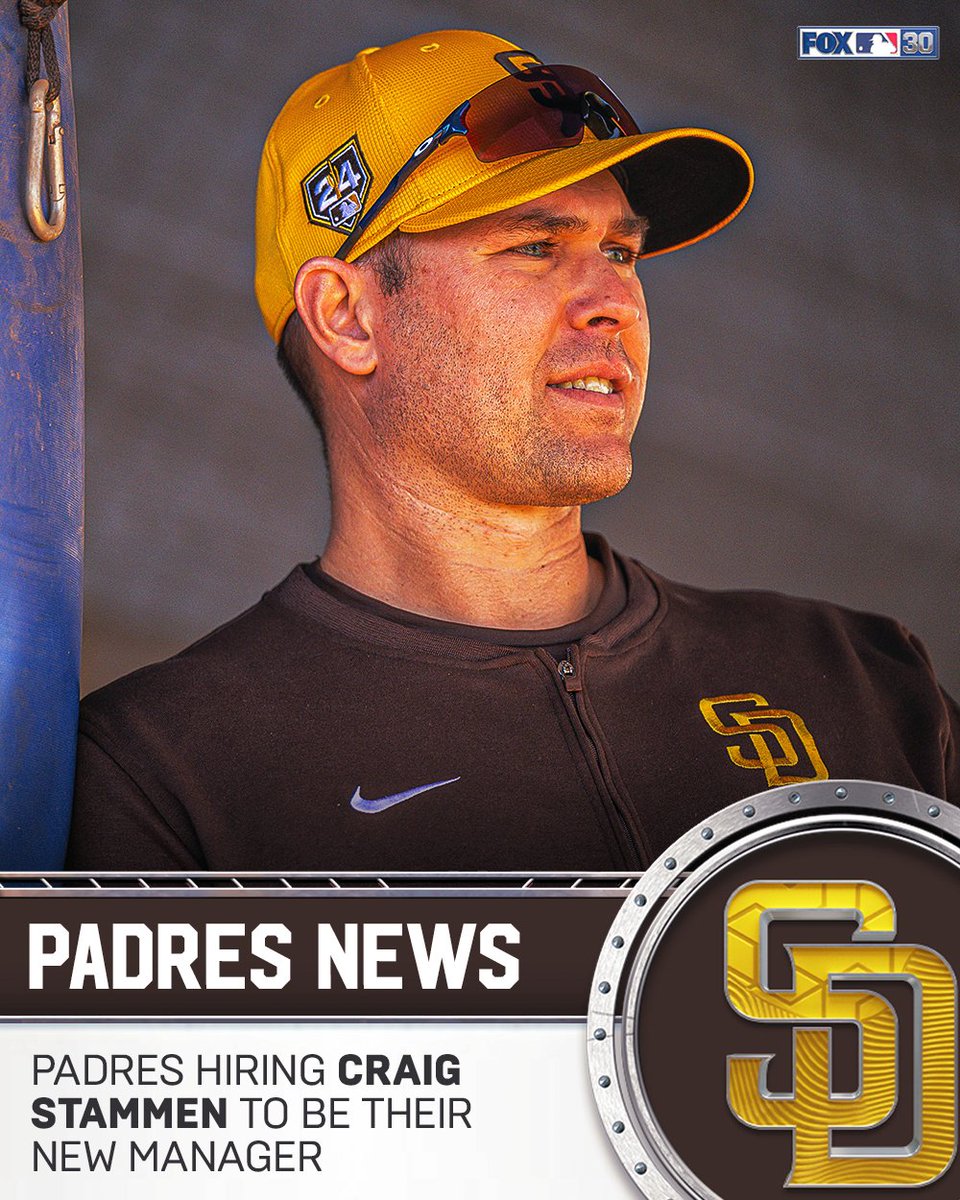 MLBONFOX's tweet photo. Padres hire Craig Stammen as manager, per @sdutKevinAcee https://t.co/KfIOdE0U5t