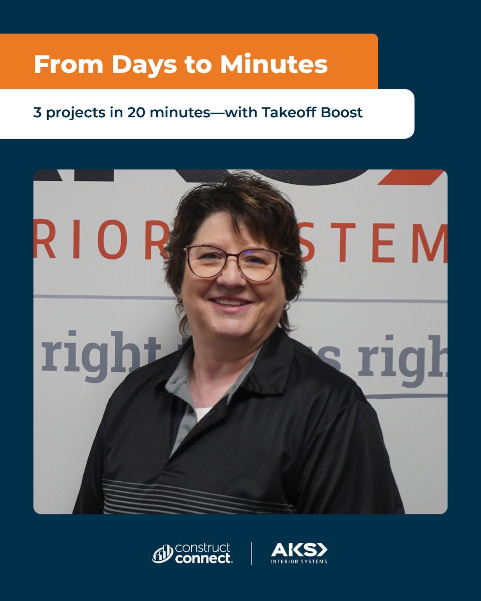 ConstructConnx's tweet image. Days of work in 20 minutes.

That’s what Sheri Winslow from AKS Interior Systems achieves with Takeoff Boost, the AI-assisted feature for On-Screen Takeoff.

See how AI is changing estimating:
bit.ly/3JzL9fC

#ConstructionStartsHere #ConstructionTech #Estimating
