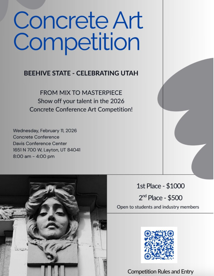 urmca's tweet image. Concrete has many functions, including serving as an artistic medium with enormous versatility and aesthetic appeal. 

Enter “From Mix to Masterpiece” — and show off your talent at the Concrete Conference Art Competition!
aciintermountain.com/concrete-confe…
#paveahead #buildwithstrength