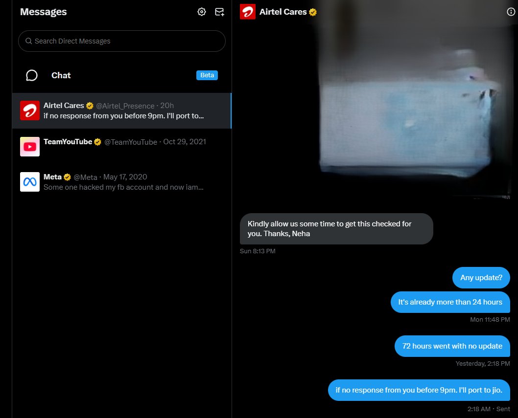 ArjunMaheYT's tweet photo. @Airtel_Presence  Looks like you never really help your customers. I should port to @reliancejio https://t.co/60igaJNguD