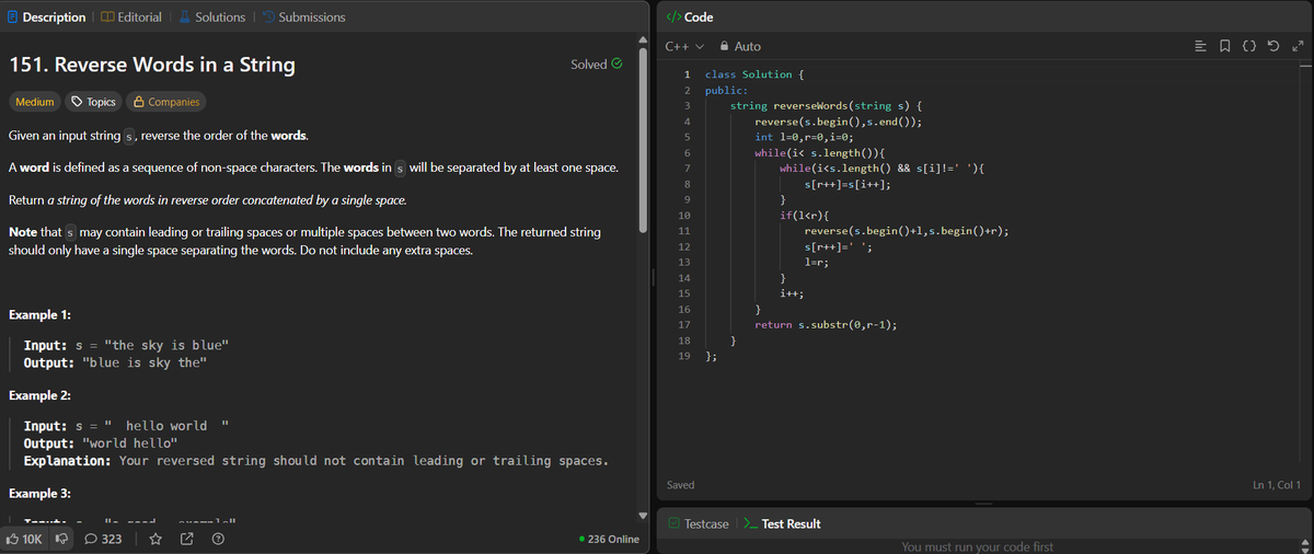 randomwriteskj's tweet photo. Day21 of #TUFWinterArc
->Find Missing number : using XOR
->Reverse words in string : using double reversal
->Search a 2D matrix: staircase search
#100daysofcode #LearnInPublic #LeetCode @takeUforward_ https://t.co/v0gzYvliY5