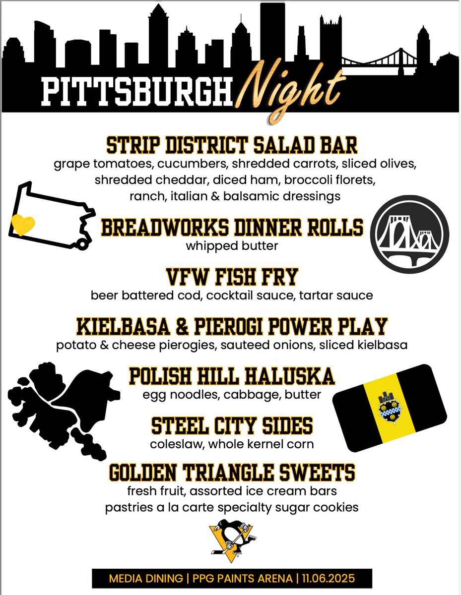 A wise man once said, "If you ain't first, you're last." That applies to tonight at the Bistro. Be the first to enjoy this fine Pittsburgh themed menu!