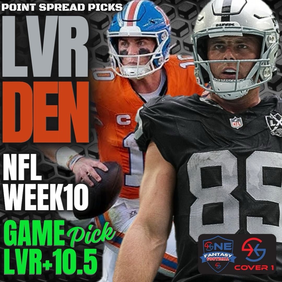 NFL WEEK 10 Point Spread Picks! 

#LasVegas @ #Denver

Week 9 Record: 6-8 (.429)
Season Record: 63-72 (.467)
All Time Record: 1202-1142 (.513)

LETS GET THAT 💰 🔥 

Subscribe on YT: 
youtube.com/@cover1fantasy…

#NFL #FantasyFootball #Bets #Cover1 #RaiderNation #BroncosCountry