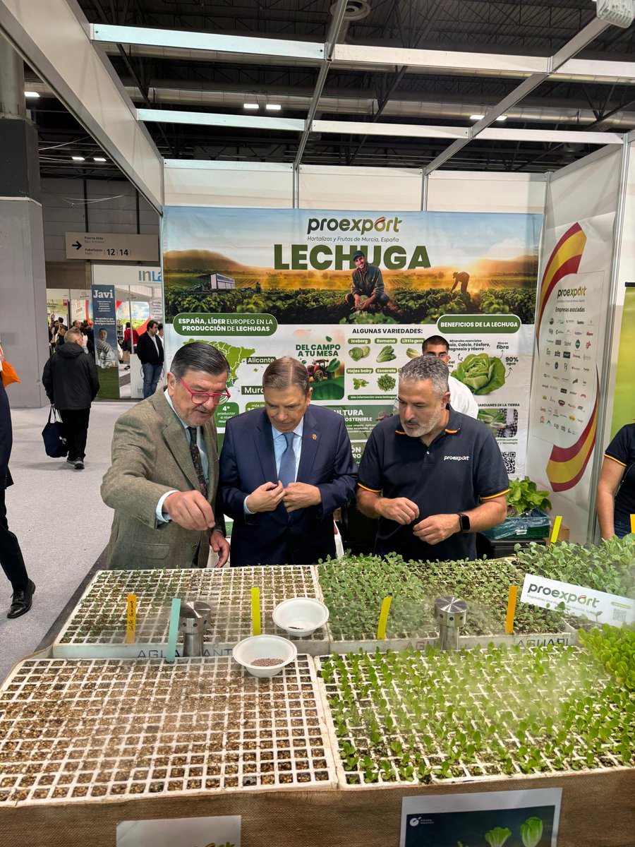 Proexport_Spain's tweet photo. 🌱 ¡Primer día en @sagris_madrid!
Hemos recibido al presidente de #FEPEX, Cecilio Peregrín, y al ministro Luis Planas 🇪🇸
Una jornada llena de talleres, innovación y sostenibilidad en el stand C405 💚
Gracias por compartir con nosotros la pasión por el campo 🌾 https://t.co/9EWlAL5qct