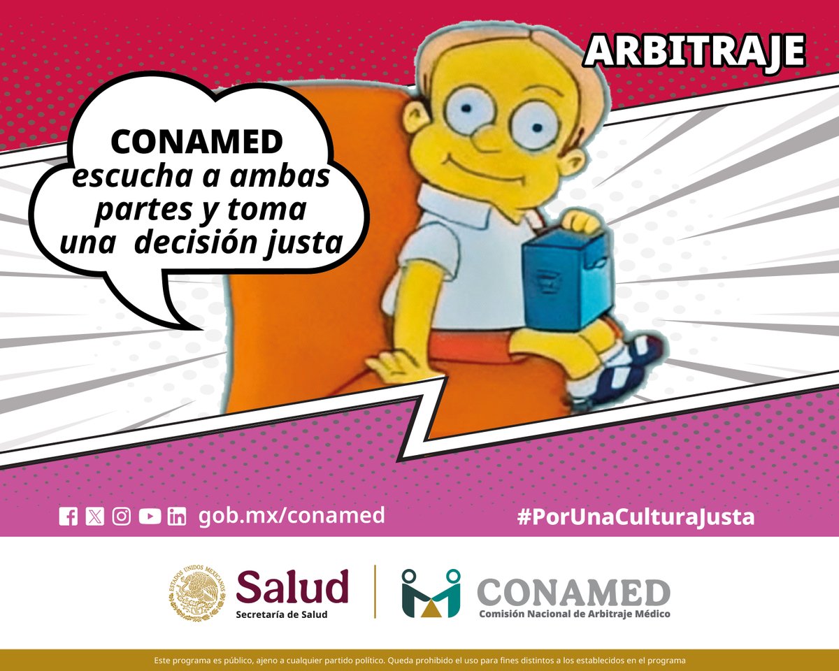 CONAMED_SALUD's tweet image. La #CONAMED te asesora gratuitamente para resolver conflictos entre usuarios y profesionales de la salud.
