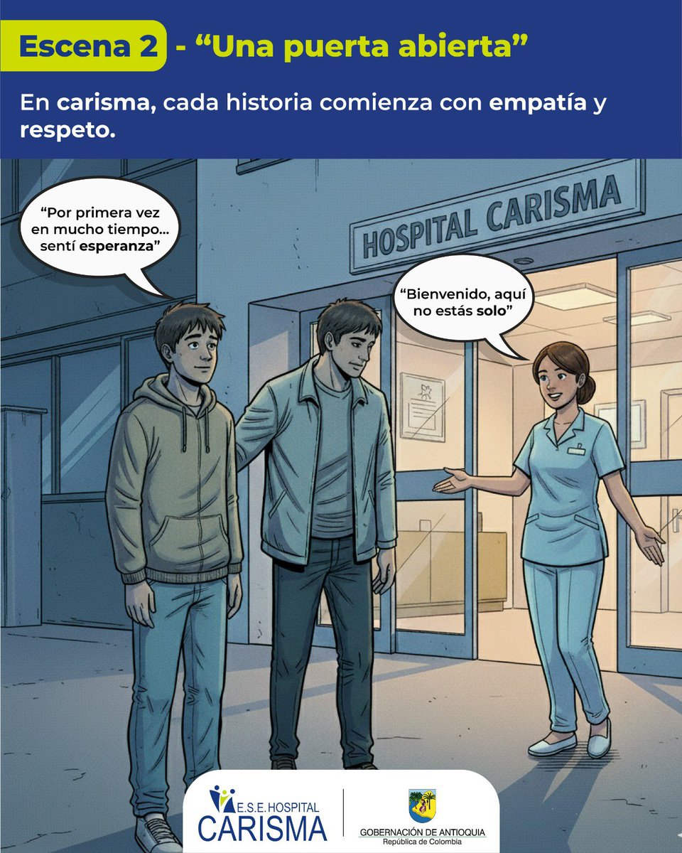 ese_carisma's tweet photo. ESTÁ PUEDE SER TU HISTORIA!

A veces, volver a empezar parece imposible…
Pero siempre hay una puerta abierta, una mano que acompaña y una historia que merece ser contada 💚

#saludmentalyemocional #conductaadictiva #adicciones #esehospitalcarisma https://t.co/jFtFpqHpq2