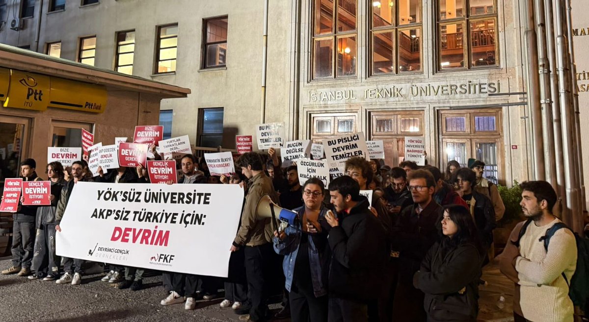 YÖK’ün kuruluş yıldönümünde, AKP’nin üniversitelere yönelik baskı ve müdahalelerine karşı İTÜ Gümüşsuyu kampüsü önünde basın açıklamamızı gerçekleştirdik.

YÖK’süz Üniversite, AKP’siz Türkiye İçin Bize Devrim Gerek!