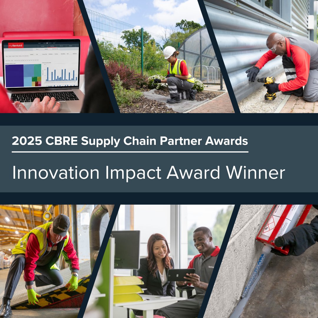 We are incredibly proud to share that Rentokil has been honoured with the Innovation Impact Award as part of the 2025 CBRE Supply Chain Partner Awards!