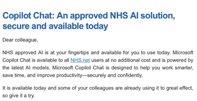 Two dispatches from the NHS