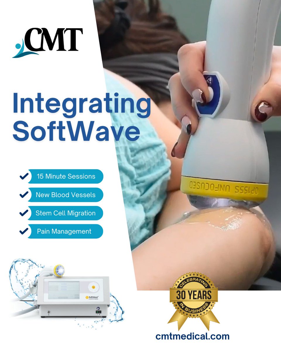 CurrentMedTech's tweet image. Many clinics are adopting SoftWave Tissue Regeneration Technologies (TRT), an advanced modality.
cmtmedical.com/integrating-so…
#SoftWaveTherapy #PelvicFloorHealth #CMTMedical #shockwave
#physicaltherapist #PT #PTeducation #physicaltherapy #OT