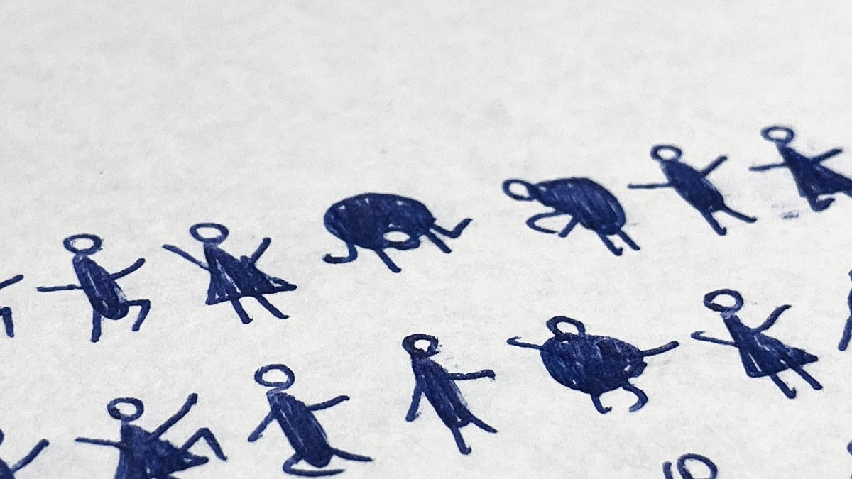 Lkort_Stickman's tweet photo. Stickman and three lines.

Ballpoint pen on paper, 26x18cm, 2025

火柴人和三條線。

#drawing #art #stickman #ballpointpen #abstractdrawing #reductiveart #stickmanart #lkort_stickman https://t.co/dqYZTS6SLe