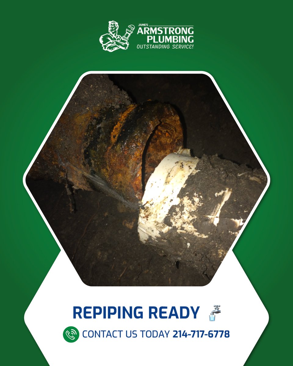 plumbthiscity's tweet image. Got rusty, outdated pipes? It might be time for a full repipe.
Sure, it’s messy for a bit — but the long-term comfort and reliability are worth every second!
📞 214-717-6778

jamesarmstrongplumbing.com

#RepipingExperts #DallasPlumber #PlumbingPeaceOfMind