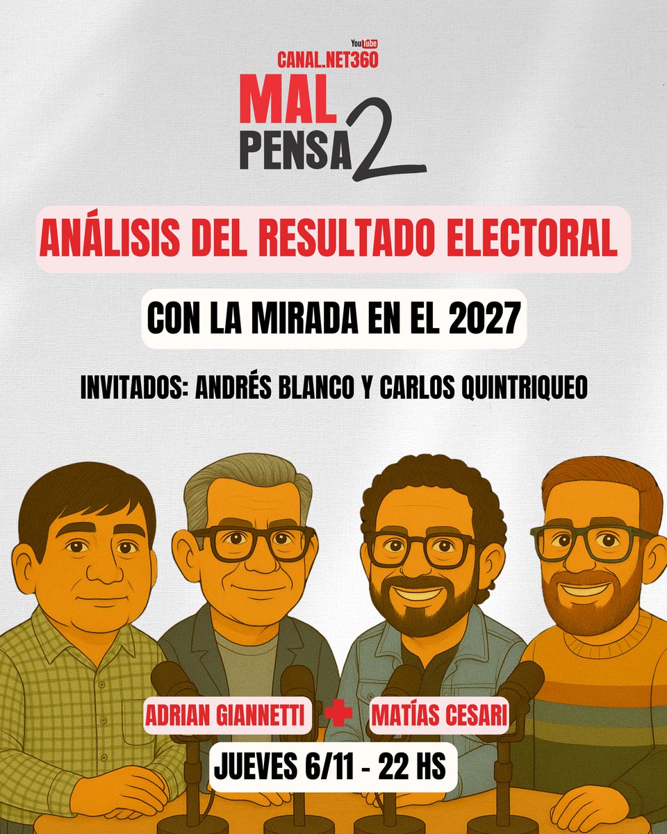 mal_pensa2's tweet photo. 🔥 Las elecciones pasaron… pero la discusión recién empieza.
¿Quiénes ganan terreno pensando en 2027?
Hoy a las 22hs 
🎙 Adrián Giannetti + Matías Cesari
🗣 Con Andrés Blanco y Carlos Quintiqueo
https://t.co/BHoOuhWgQ9

#Debate #Actualidad #Neuquén #Elecciones2024 https://t.co/PV1e3RnGjl