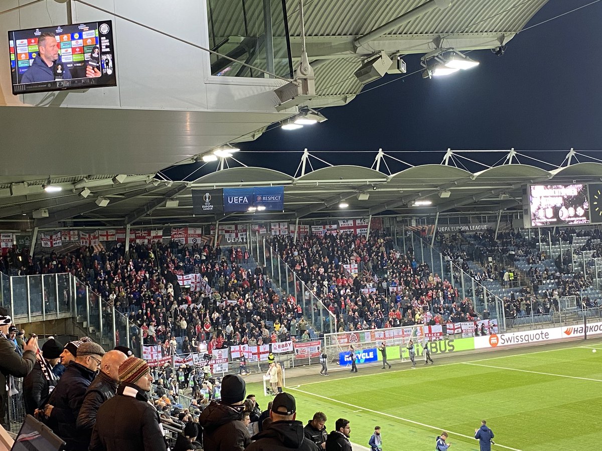 Sarah_Clapson's tweet photo. #nffc fans at the Merkur Arena https://t.co/CvX3qMZm3e
