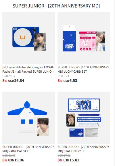 💙SUPER JUNIOR [20TH ANNIVERSARY MD] is finally here!! 🥳
Celebrate 20 years of SJ’s legacy 💙
Get yours through our <a href="/Ktown4u_com/">Ktown4u_com</a> collab link for a 2–8% discount 🛍️

🔗 [tinyurl.com/ybryd4se]
#SUPERJUNIOR #슈퍼주니어