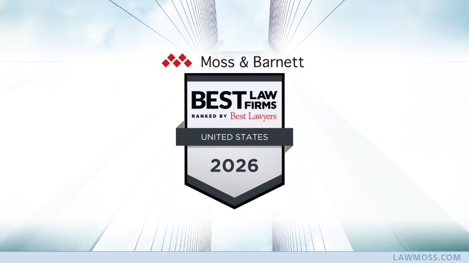 We are pleased to announce that <a href="/MossBarnett/">Moss & Barnett, P.A.</a> has been ranked in the 2026 edition of <a href="/BestLawFirms_/">bestlawfirms</a> regionally in 12 practice areas. This ranking reflects the high level of respect Moss &amp; Barnett has earned among other leading lawyers and our clients. lawmoss.com/news-moss-and-…