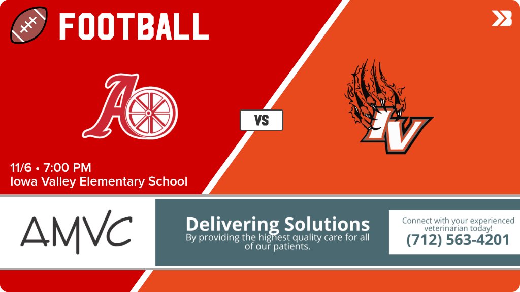 Football (Varsity) Game Day! - Check out the event preview for the The Audubon Wheelers vs The Iowa Valley Tigers. It starts at 7:00 PM and is at Iowa Valley Elementary School Football Field . gobound.com/ia/ihsaa/footb…
