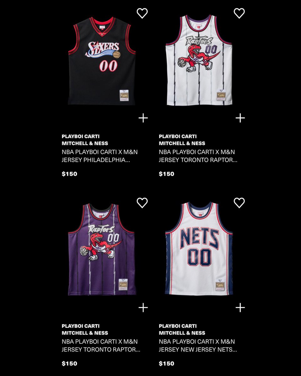 Playboi Carti has officially released his collaboration with Mitchell \u0026  Ness and the NBA to drop his “YVL” jerseys 🔥, image size:960x1200