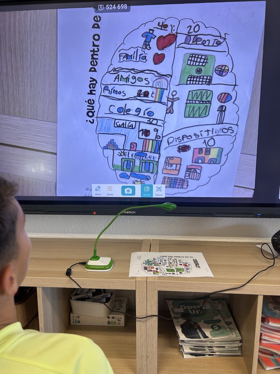 BeatrizCerdan's tweet photo. Actividad de la asignatura At. educativa ¿qué hay en tu cerebro ? Usamos la cámara @huepro  para proyectar sus trabajos.#dibujamelas https://t.co/xlkUOS114f
