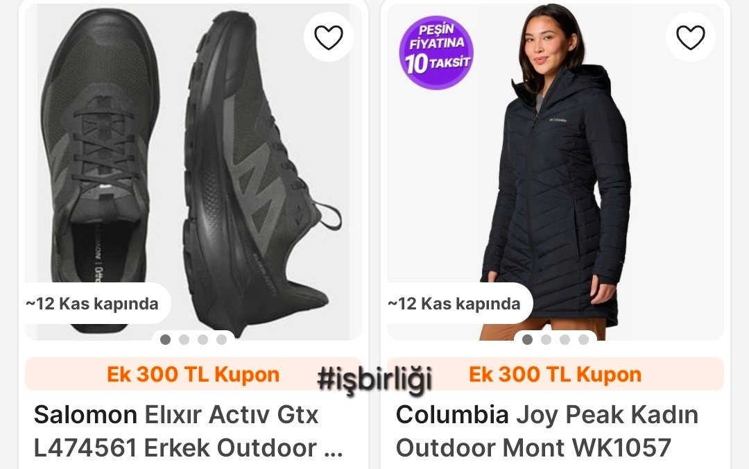 Kısa süreliğine;

Merrell 
Salomon
Columbia
Jack Wolfskin
Adidas

gibi markalı ürünlerde sepette NET %20 İNDİRİM VAR.

Link👉app.hb.biz/uUQs10y712Gl