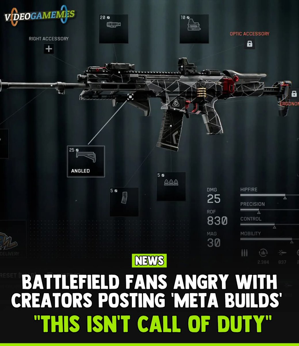 With proper balancing there shouldn't be any meta builds. Just guns for different scenarios. <a href="/Battlefield/">Battlefield</a>