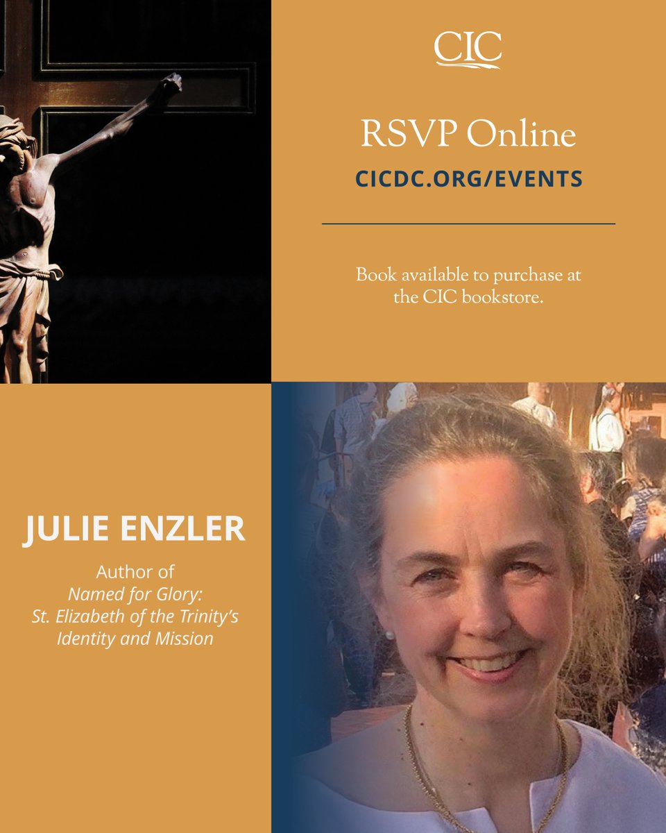 CICDC's tweet image. Join author Julie Enzler at the CIC on November 14 at 10:00 AM for a discussion on the life and writings of St. Elizabeth of the Trinity, the Carmelite mystic who invites every soul to encounter the indwelling presence of the Holy Trinity.

RSVP here: loom.ly/BT7h2YY