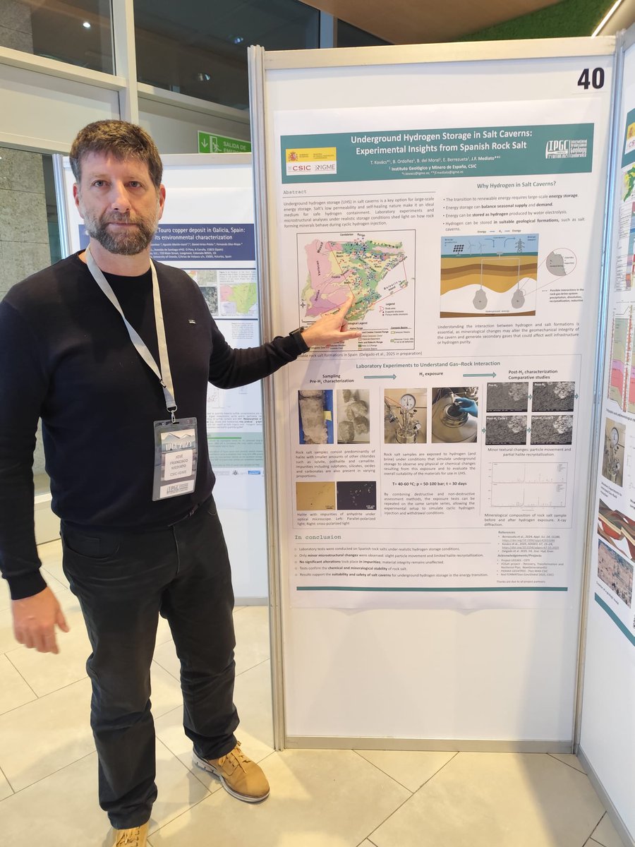 BerrezuetaEdgar's tweet photo. 🧪 El grupo GeoEnergía del @IGME1849  @CSIC comparte en Aragón los resultados de su investigación sobre almacenamiento geológico de H₂ y CO₂ en la 5ª International Professional Geology Conference. 🌍⚡️#UES365 #CEEGS #PilotSTRATEGY #EnergyTransition #GeoEnergy https://t.co/7sHPlosGNd
