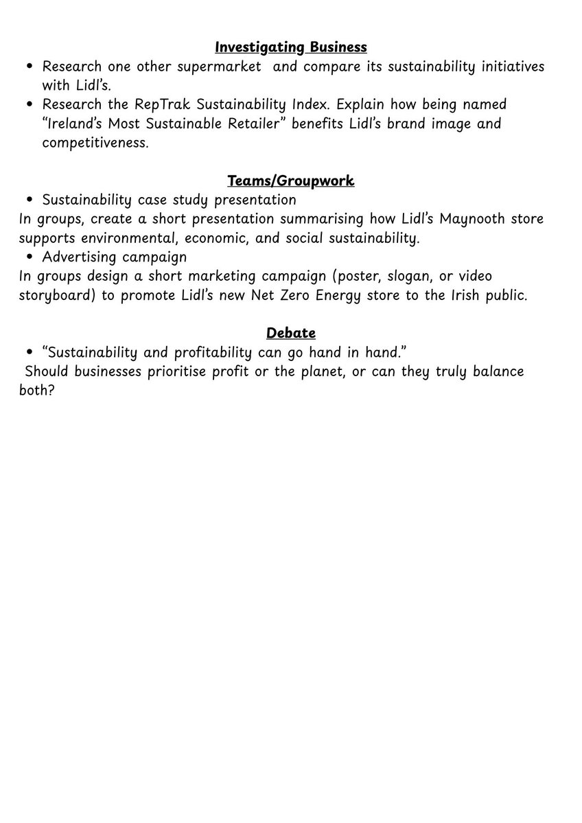 <a href="/lidl_ireland/">Lidl Ireland</a> has opened Ireland’s first Net Zero Energy supermarket. This provides an excellent real-world link to the new #LCBusiness specification, particularly the cross-cutting theme of Ethics and Sustainability.

The article is linked in the worksheet, which also includes