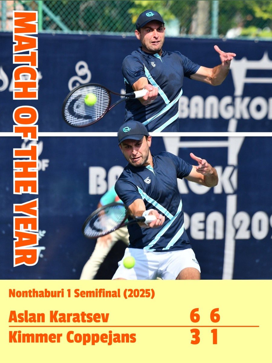 Davai_Aslan's tweet photo. That was a definitely fantastic win! 😍🔥
The match against Coppejans in Nonthaburi wins MATCH OF THE YEAR award! 😍🥳🏆
@AsKaratsev | #Matchoftheyear https://t.co/aaYOogzBlc