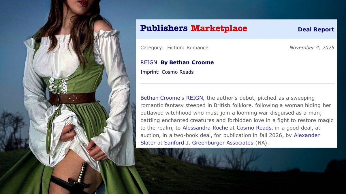 b_eleanor_'s tweet photo. It’s official! REIGN, my debut romantic fantasy novel, will be published by Cosmo Reads next fall. 👑 https://t.co/rrJzRQDsOY