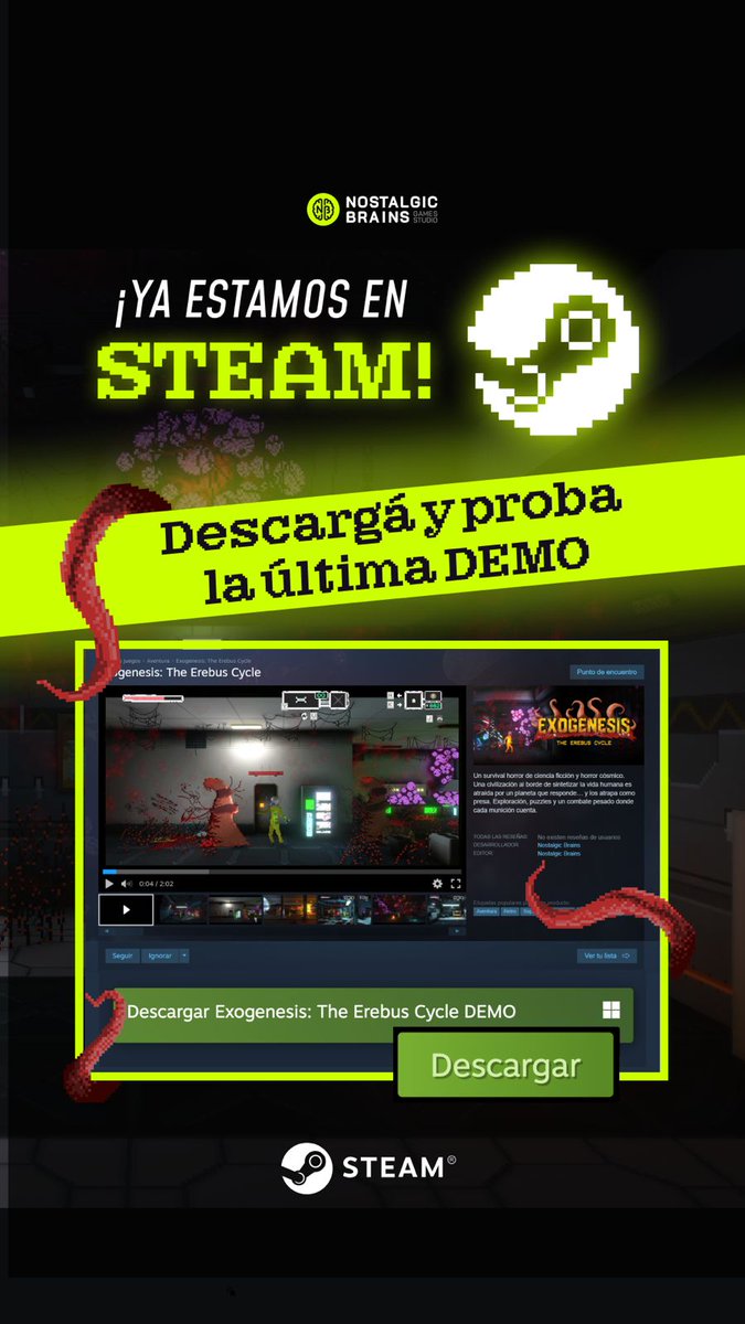 Ya tenemos lista nuestra página de Steam.
store.steampowered.com/app/4138020/Ex…