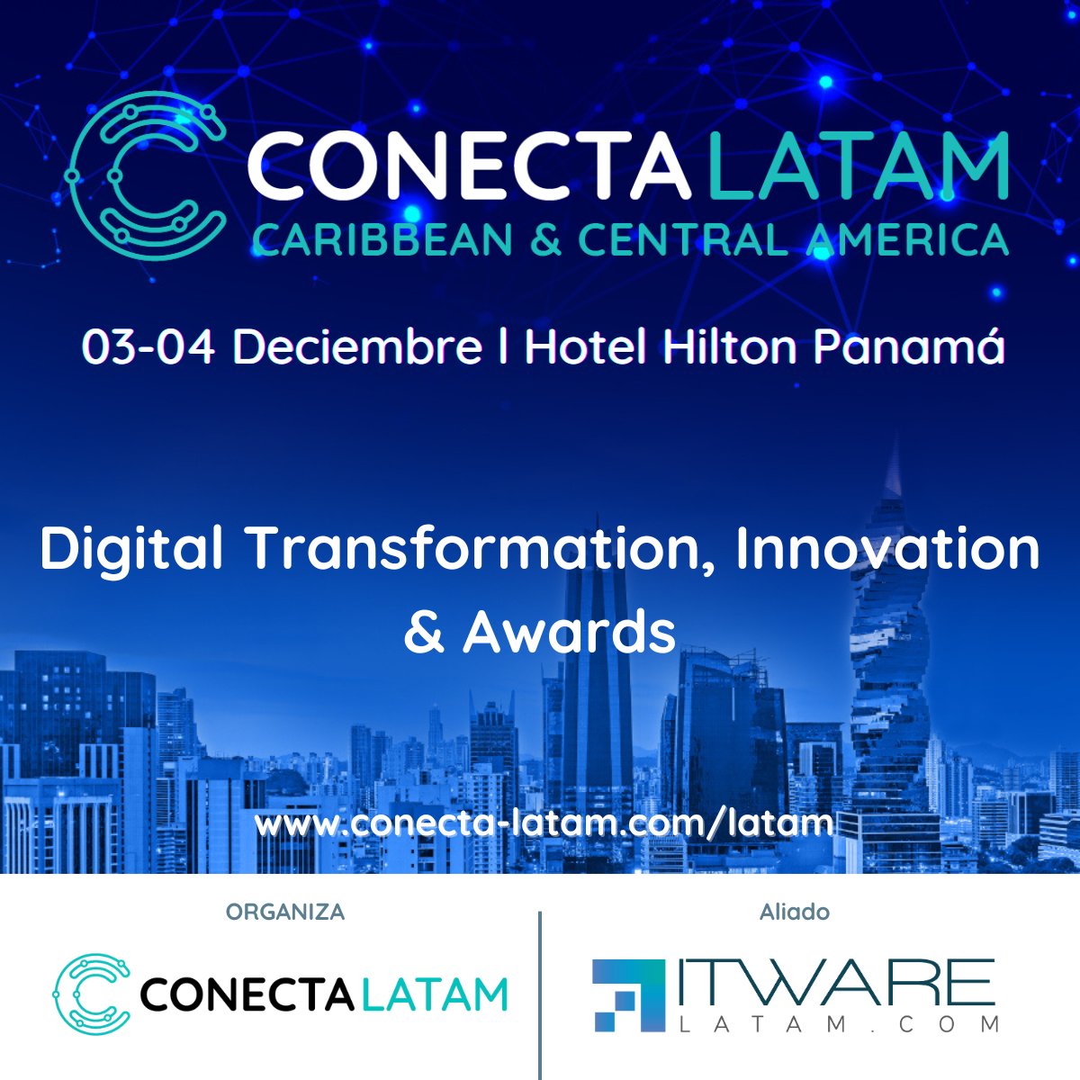 ITwareLatam's tweet image. Llega #ConectaLATAM 2025! 
Invitamos a ser parte de una experiencia única en #telecomunicaciones el 3 y 4 de diciembre en Ciudad de Panamá bit.ly/4nKR934. Es la oportunidad de conectar con líderes del sector y explorar nuevas tendencias e innovaciones @conecta_latam